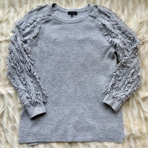1.State | Fringe Sleeve Tunic Sweater - Picture 3 of 9